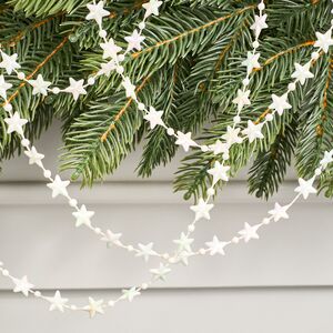 Бусы на елку Звезды Celestial Gleam 270 см белые, пластиковые 