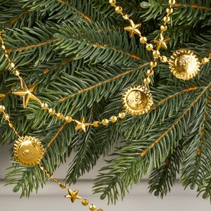 Бусы на елку Vintage - Sun and Moon 270 см золотые, пластиковые  Winter Deco фото 2