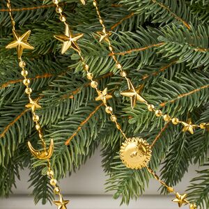 Бусы на елку Vintage - Sun and Moon 270 см золотые, пластиковые  Winter Deco фото 3