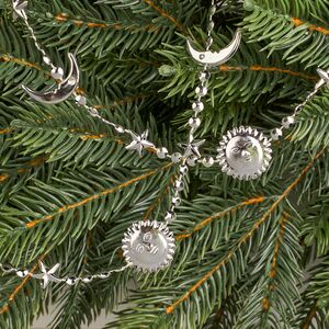 Бусы на елку Vintage - Sun and Moon 270 см серебряные, пластиковые  Winter Deco фото 3