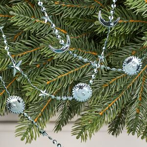 Бусы на елку Vintage - Sun and Moon 270 см голубые, пластиковые  Winter Deco фото 2