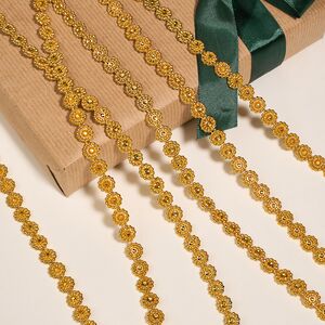 Бусы на елку Vintage Lace - Gold 270 см, пластиковые