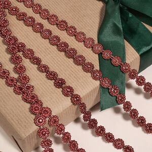 Бусы на елку Vintage Lace - Burgundy 270 см, пластиковые Winter Deco фото 2