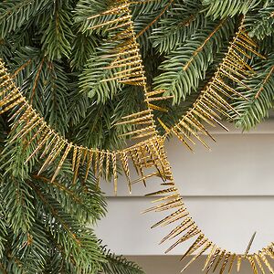 Бусы на елку Vintage Fringe - Gold 270 см, пластиковые Winter Deco фото 2