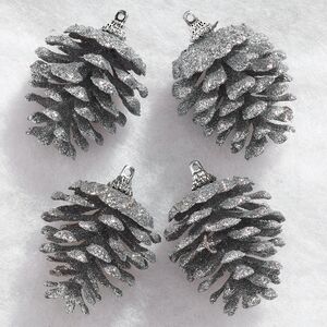Елочные игрушки Шишки - Silver Forest 6 см, 4 шт, пластик
