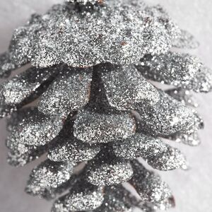 Елочные игрушки Шишки Фурбо 6 см серебряные, 4 шт, пластик Winter Deco фото 4