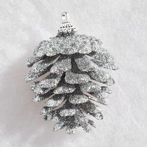 Елочные игрушки Шишки Фурбо 6 см серебряные, 4 шт, пластик Winter Deco фото 2