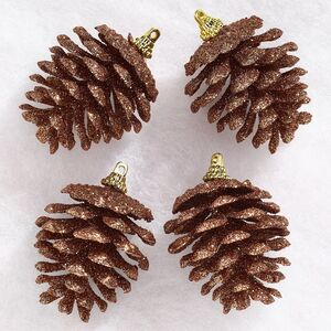 Елочные игрушки Шишки - Brandy Forest 6 см, 4 шт, пластик