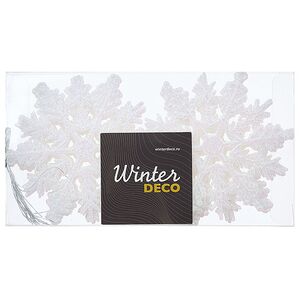 Елочные игрушки Снежинка - White Snow Symphony 10 см, 12 шт, пластик