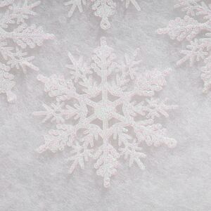 Елочная игрушка Снежинка Symphony 10 см перламутрово-белая, 12 шт Winter Deco фото 2