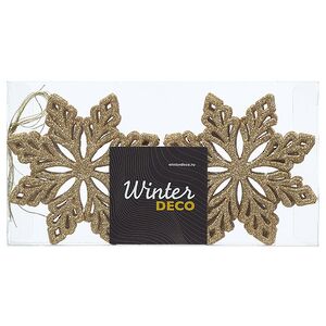 Елочные игрушки Снежинка - Golden Celebration 10 см, 12 шт, пластик