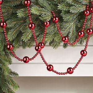 Бусы на елку Alverston - Red 160 см, пластик