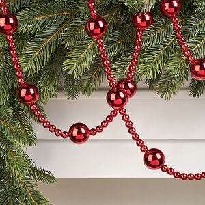 Бусы на елку Alverston - Red 160 см, пластик Winter Deco фото 2
