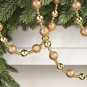 Бусы на елку Barnettby - Gold 2-2.5 см, 160 см, пластик Winter Deco фото 2