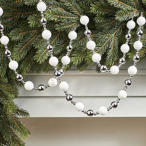 Бусы на елку Barnettby - White 2-2.5 см, 160 см, пластик