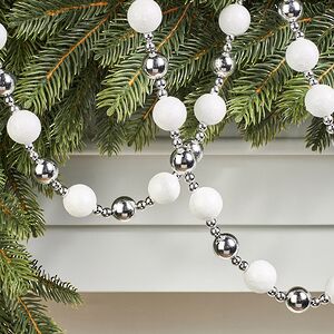 Бусы на елку Barnettby - White 2-2.5 см, 160 см, пластик Winter Deco фото 2