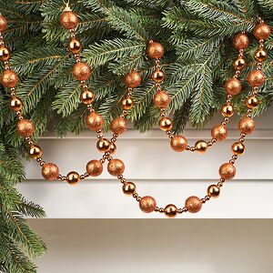 Бусы на елку Barnettby - Copper 2-2.5 см, 160 см, пластик