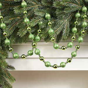 Бусы на елку Barnettby - Green 2-2.5 см, 160 см, пластик