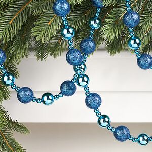 Бусы на елку Barnettby - Blue 2-2.5 см, 160 см, пластик Winter Deco фото 2
