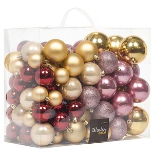 Большой набор елочных шаров Westbury - Королевский Сатин 4-8 см, 100 шт, пластик Winter Deco фото 3