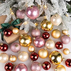 Большой набор елочных шаров Westbury - Королевский Сатин 4-8 см, 100 шт, пластик