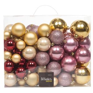 Большой набор елочных шаров Westbury - Королевский Сатин 4-8 см, 100 шт, пластик Winter Deco фото 5