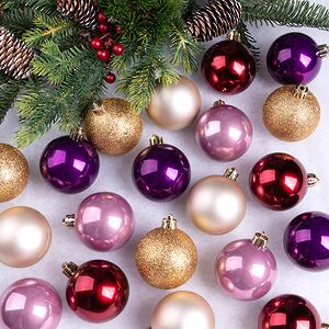 Елочные шары Gracy - Королевский Сатин 6 см, 30 шт, пластик