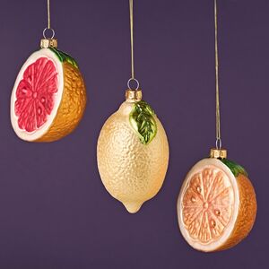 Елочные игрушки Фрукты - Lemonade Cocktail 11 см, 3 шт, стекло Winter Deco фото 1