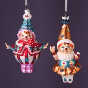 Елочные игрушки Клоуны Марсо - Circus Roncalli 17 см, 2 шт, стекло Winter Deco фото 1