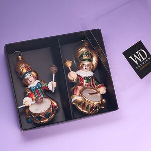 Стеклянные елочные игрушки Дуэт Барабанщиков - Circus Roncalli 10 см, 2 шт, стекло Winter Deco фото 3