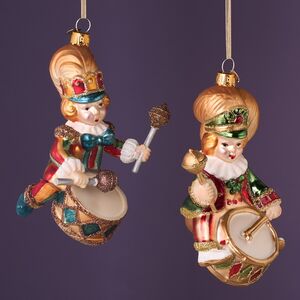 Стеклянные елочные игрушки Дуэт Барабанщиков - Circus Roncalli 10 см, 2 шт, стекло Winter Deco фото 6