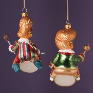 Стеклянные елочные игрушки Дуэт Барабанщиков - Circus Roncalli 10 см, 2 шт, стекло Winter Deco фото 9