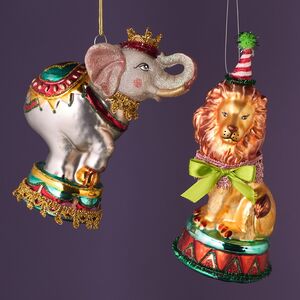 Елочные игрушки Лев и Слон - Circus Roncalli 12 см, 2 шт, стекло Winter Deco фото 1