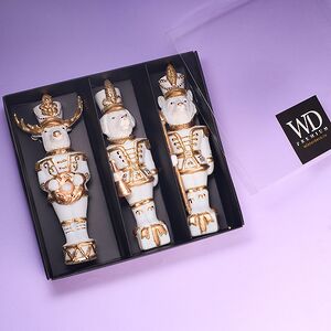 Елочные игрушки Звери Щелкунчики 18 см, 3 шт, стекло Winter Deco фото 3