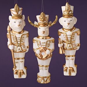 Елочные игрушки Звери Щелкунчики 18 см, 3 шт, стекло Winter Deco фото 1