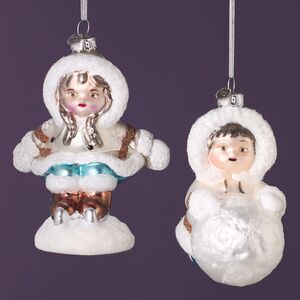 Елочные игрушки Зимние Забавы - Arctic Tale 12 см, 2 шт, стекло