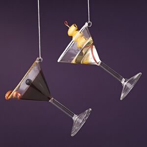 Елочные игрушки Коктейль - Белый Мартини 11 см, 2 шт, стекло Winter Deco фото 2
