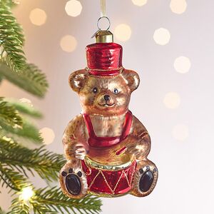 Елочная игрушка Мишка Балу с Барабаном - Harrods Bears 16 см, стекло
