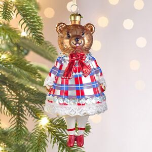 Елочная игрушка Миссис Медведица 16 см в подарочной коробке, стекло
