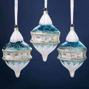 Елочные игрушки Girolamo: Небесная Глазурь 15 см, 3 шт, стекло