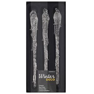 Елочные игрушки Сосульки Ледяной Лес 19 см, 3 шт, стекло Winter Deco фото 3