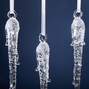 Елочные игрушки Сосульки Ледяной Лес 19 см, 3 шт, стекло Winter Deco фото 4