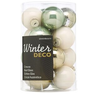 Елочные шары Herbal Tea 3.5 см, 16 шт, стекло Winter Deco фото 1