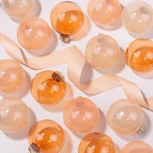 Елочные шары Bubble: Peach Pearl 6 см, 15 шт, стекло