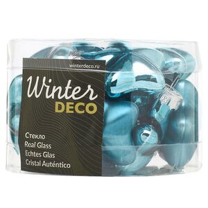 Елочные игрушки Звезды 4.5 см folk blue mix, 12 шт, стекло