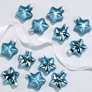 Елочные игрушки Звезды 4.5 см folk blue mix, 12 шт, стекло