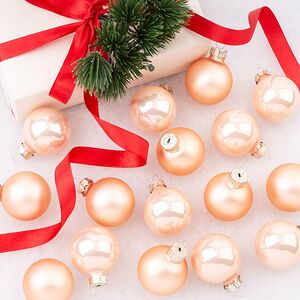 Елочные шары 3.5 см персиковый mix, 16 шт, стекло