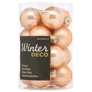 Елочные шары 3.5 см персиковый mix, 16 шт, стекло Winter Deco фото 1