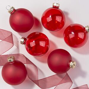 Елочные шары Bubble 6 см красный mix, 6 шт, стекло