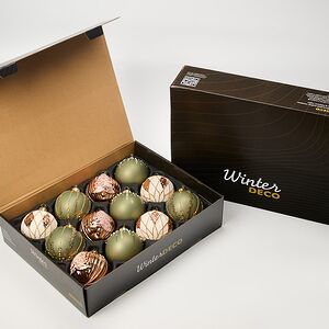 Елочные шары Sorbetto Verde 8 см, 12 шт, стекло